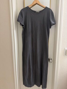 Hanes Charcoal Maxi T-Shirt Dress